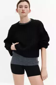Свитер косой вязки H&M, черный