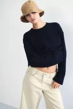 Свитер косой вязки H&M, синий