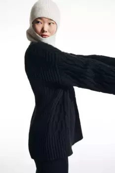 Свитер крупной вязки H&M, черный