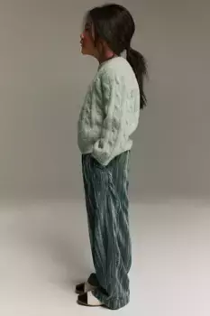 Свитер крупной вязки H&M, зеленый