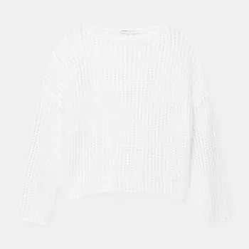 Свитер крупной вязки Pull&Bear, белый