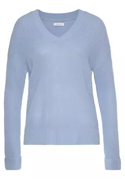 Свитер LASCANA V Ausschnitt, цвет bleu