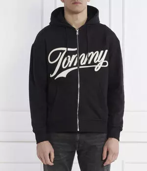 Свитер леттерман ziptru ext Relaxed fit Tommy Jeans, черный