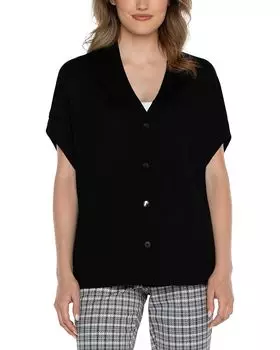 Свитер Liverpool Los Angeles Button Front Dolman Cardigan Sweater, черный