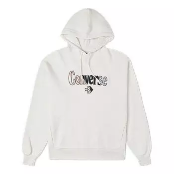Свитер logo embroidered loose fleece hoodie white Converse, белый
