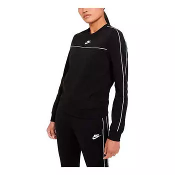 Свитер logo printing round-neck swea black Nike, черный