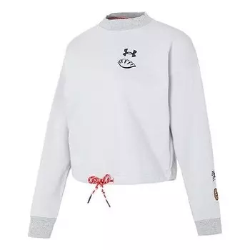 Свитер lunar new year terry fleece crew sweatshirt 'grey black' Under Armour, серый