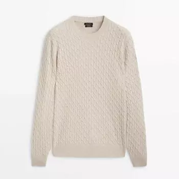 Свитер Massimo Dutti Cable Knit, бежевый