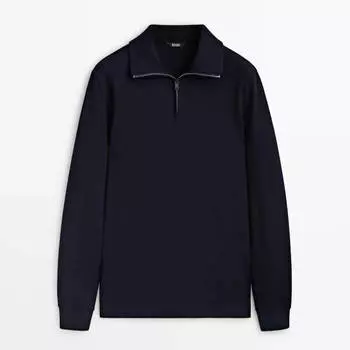 Свитер Massimo Dutti Cotton, темно-синий