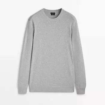 Свитер Massimo Dutti Crew Neck Knit, серый