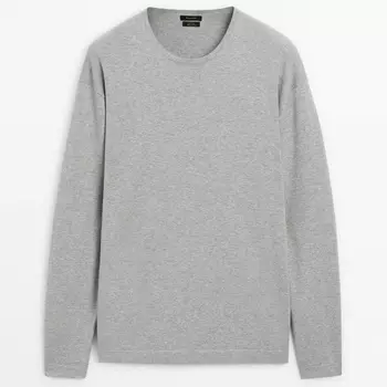 Свитер Massimo Dutti Crew Neck Knit, серый