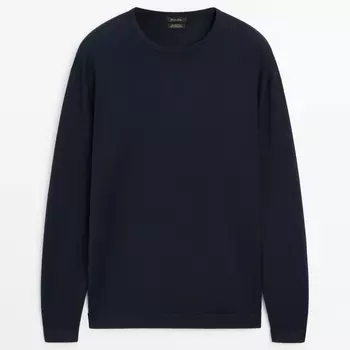 Свитер Massimo Dutti Crew Neck Knit, темно-синий