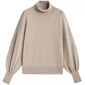Свитер Massimo Dutti High Neck, бежевый