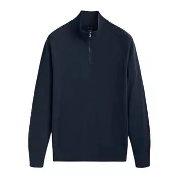 Свитер Massimo Dutti Mock Neck With Zip, темно-синий