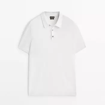 Свитер Massimo Dutti Short Sleeve Cotton Polo, белый
