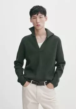 Свитер Massimo Dutti, темно-зеленый