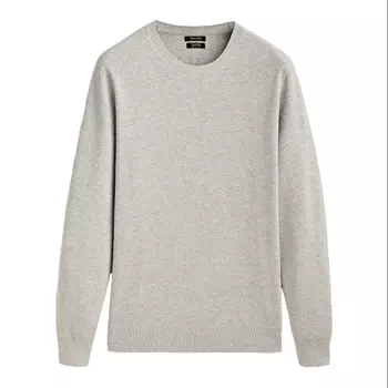 Свитер Massimo Dutti Textured Knit Crew Neck, светло-серый