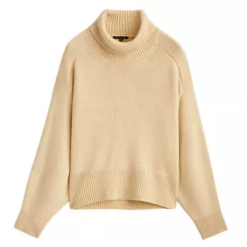 Свитер Massimo Dutti Turtleneck Cape, бежевый