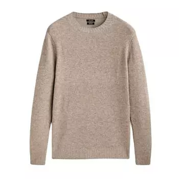 Свитер Massimo Dutti Wool Blend Crew Neck, бежевый
