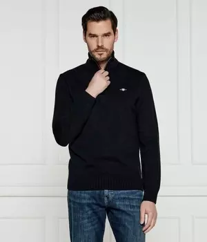 Свитер мужской Gant с полумолнией, черный