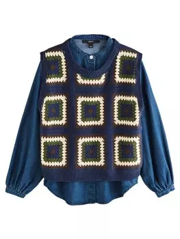 Свитер Next, цвет Blue/marine blue