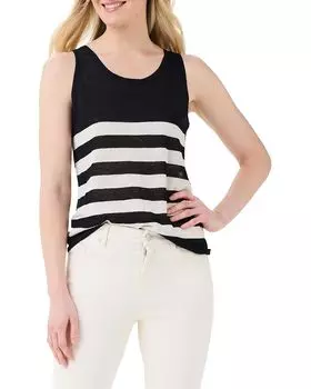 Свитер NIC+ZOE Featherweight Striped Tank, черный мульти