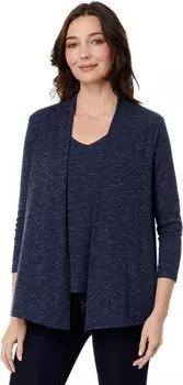 Свитер NIC+ZOE Petite Pocket Drapey Rib Cardigan, цвет Dark Indigo