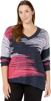 Свитер NIC+ZOE Plus Size Vivid Vibes Sweater, цвет Indigo Multi