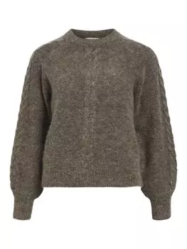 Свитер OBJECT OBJNETE, цвет mottled brown