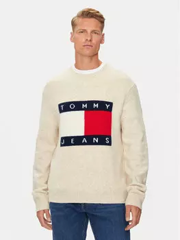 Свитер обычного кроя Tommy Jeans, бежевый