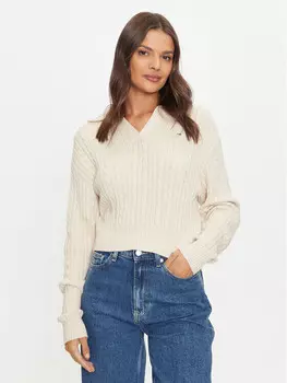 Свитер обычного кроя Tommy Jeans, бежевый