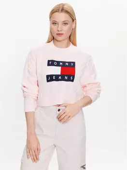 Свитер обычного кроя Tommy Jeans, розовый