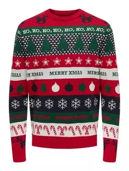 Свитер Only & Sons XMAS, темно-красный