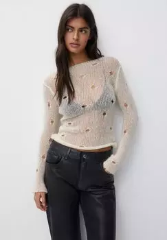 Свитер Open PULL&BEAR, цвет sand