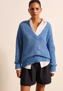 Свитер OPENWORK Stefanel, синий