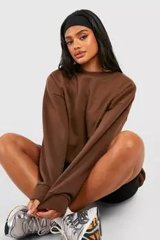 Свитер оверсайз из хлопка Boohoo, шоколадный