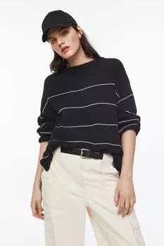 Свитер оверсайз в рубчик H&amp;M, черный/полосатый