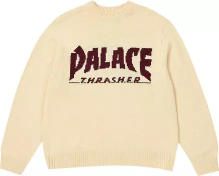Свитер Palace x Thrasher, бежевый