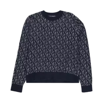 Свитер Palm Angels Monogram Jacquard 'Grey/Black', серый