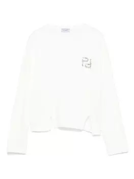 Свитер Pinko Kids с логотипом, белый