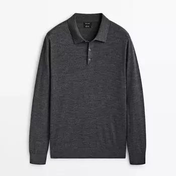 Свитер-поло Massimo Dutti, серый