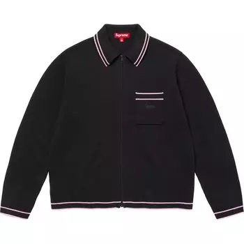 Свитер-поло на молнии Supreme, белый