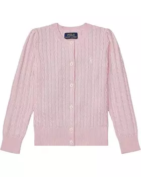 Свитер Polo Ralph Lauren Kids Cable Knit Cotton Cardigan, цвет Hint of Pink/Nevis Pony Player