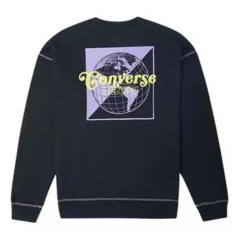 Свитер renew graphic crewneck sweatshirt 'black' Converse, черный