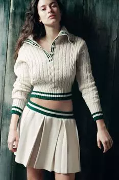 Свитер ручной вязки ZARA, экрю