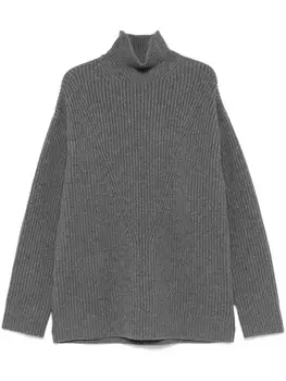 Свитер рыбацкой вязки Jil Sander, серый