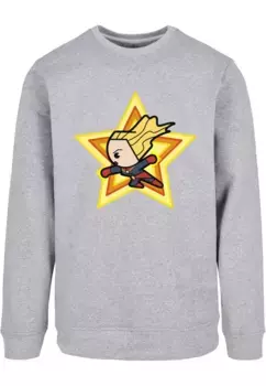 Свитер с круглым вырезом ABSOLUTE CULT "ABSOLUTE CULT Men's Marvel Kawaii - Captain Marvel Crewneck", серый