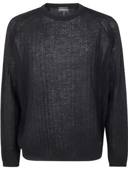 Свитер с круглым вырезом Emporio Armani, синий