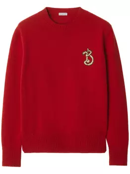 Свитер с логотипом Burberry, красный