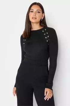 Свитер с люверсами Long Tall Sally, черный
